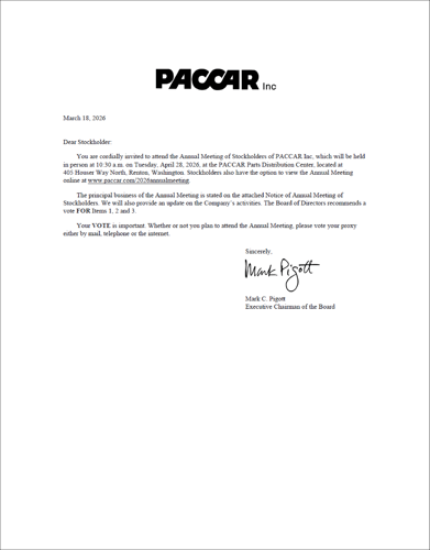 PACCAR 2026 Proxy Statement